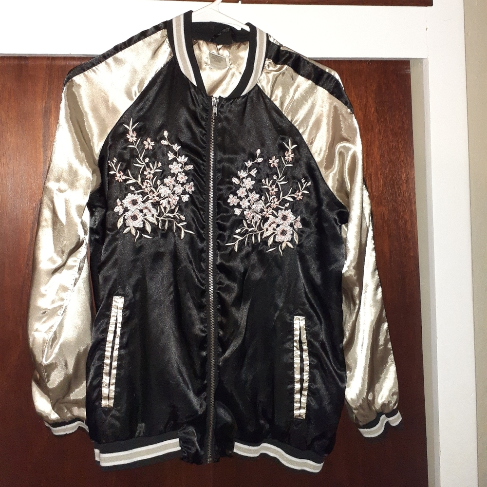 Black and Gold Bomber Jacket